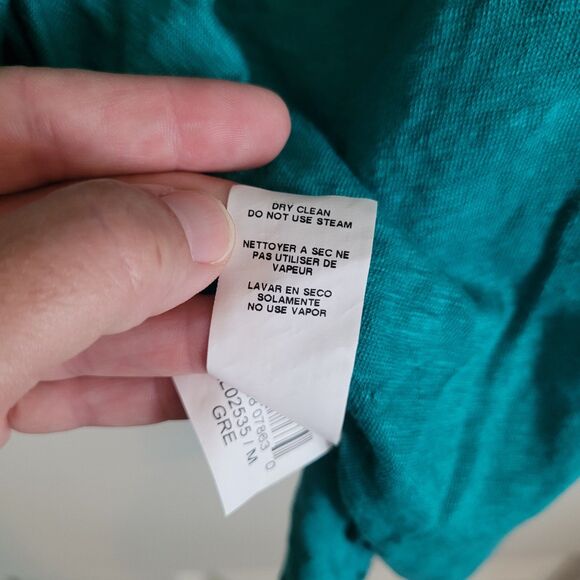 Karen Kane Linen Sleeveless Infinity Top Womens Medium Turquoise Preppy Boho USA - Picture 5 of 8